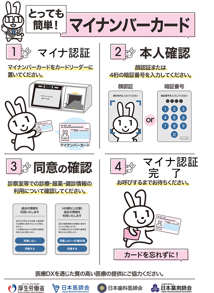 マイナンバーカードでの受付手順